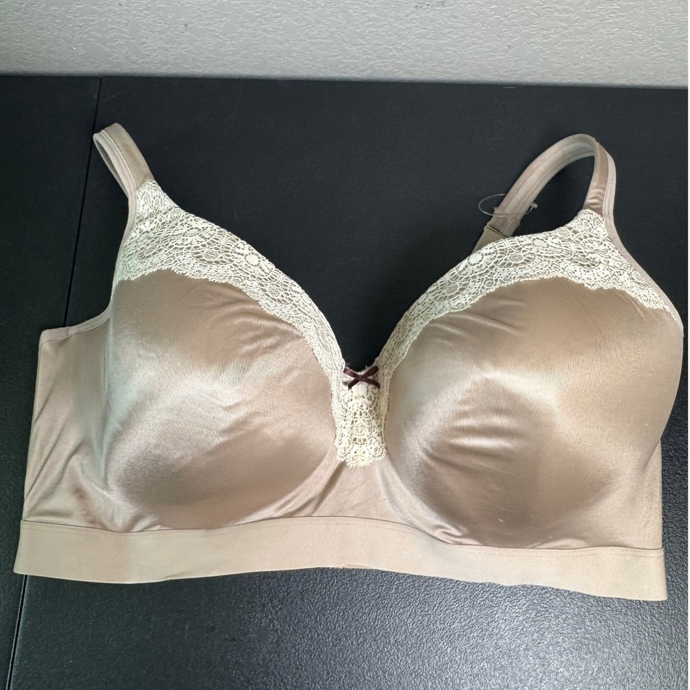 Cacique Modern Lightly Lined Balconette Longline Lace Bra Beige 44DDD B1080532